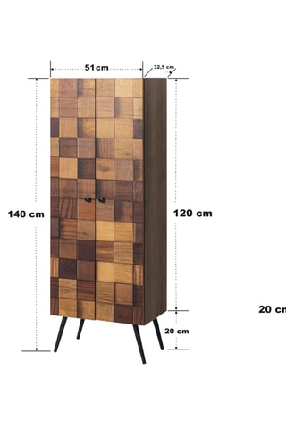 Meuble de rangement 2 portes Kofin - 51 x 140 x 32 cm