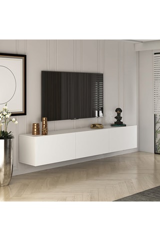 Meuble TV mural 3 abattants - 150 x 30 x 32 cm