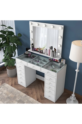 Coiffeuse en bois de sapin - 120 x 79,8 x 44,5 cm