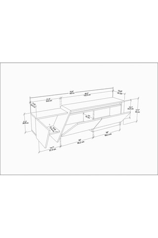 Meuble TV 2 abattants Zonas - 180 x 28,6 x 35 cm