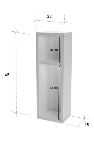 Table de chevet Turra - 20 x 65 x 15 cm