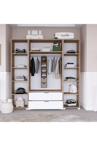 Armoire 4 portes Nisan - 140 x 182 x 45 cm