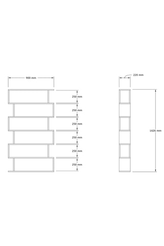 Bibliothèque Hector - 90 x 162,6 x 22 cm