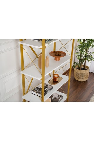Etagère 5 niveaux Elysian - Blanc et doré