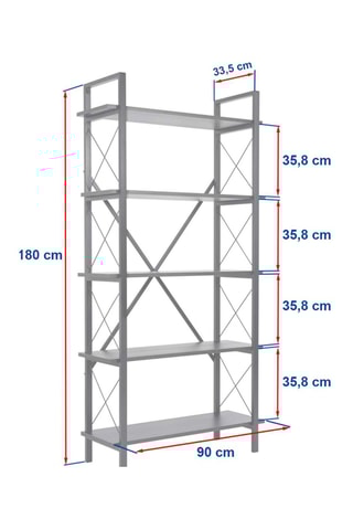 Etagère 5 niveaux Elysian - Blanc et doré