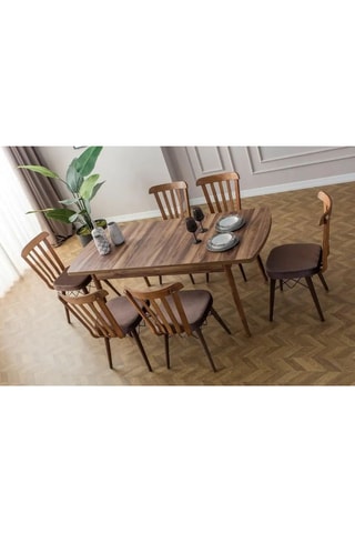 Ensemble de salle à manger en hêtre - 7 pièces