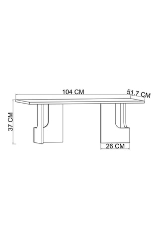 Table basse - 104 x 51,7 x 37 cm