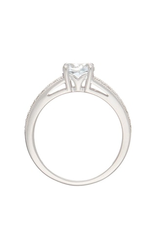 Anillo Sanda - Oro blanco, diamantes y topacio