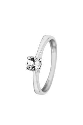 Anillo Fleur du soleil - Oro blanco y topacio