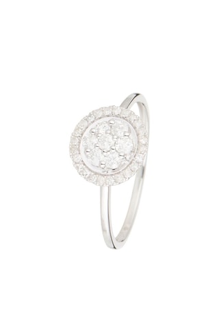 Anillo Canberra - Oro blanco y diamantes