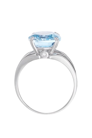 Anillo Pattaya  -  Oro blanco, diamantes y topacio