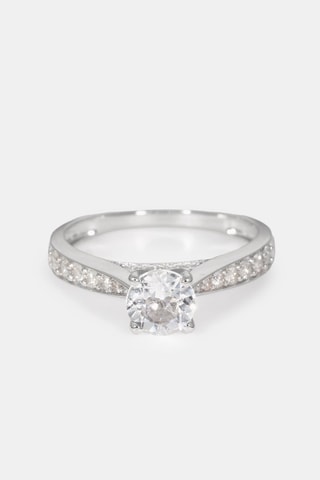 Anillo Cléophée - Oro blanco, diamantes y topacio