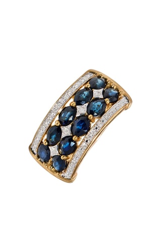 Anillo Hanoï - Oro amarillo, zafiros y diamantes