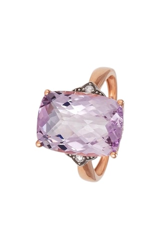 Anillo Pink Hill -  Oro rosa, amatista y diamantes