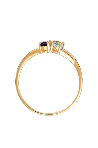 Anillo Bornéo - Oro amarillo, amatista, topacio, citrino y peridoto