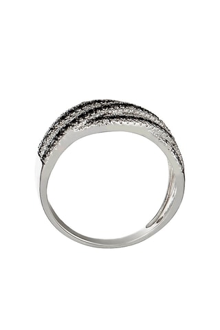 Anillo Aurora - Oro blanco, diamantes y diamantes negros