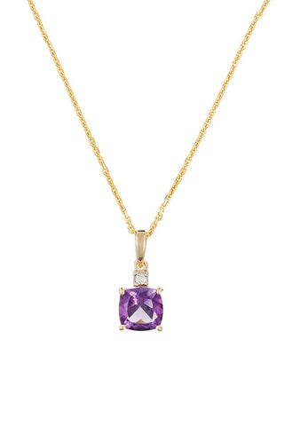 Colgante Tonga - Oro amarillo, diamante y amatista