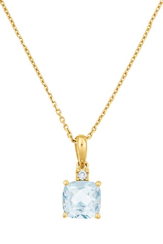 Colgante - Oro amarillo, diamante y topacio