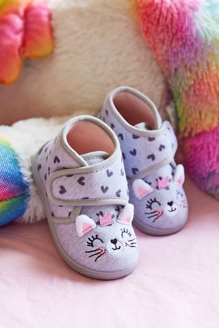 Pantoffels Luna Grijs en Roze