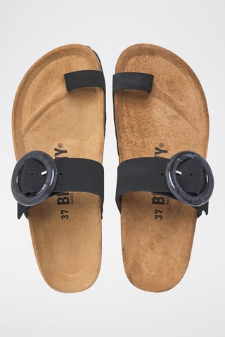 Sandali in pelle scamosciata - Nero