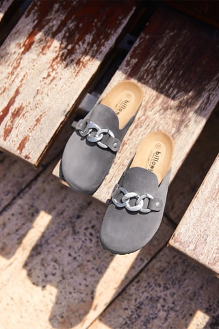 Nubuck Clogs Rosso Grijs