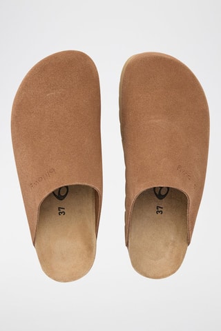 Leren Platform Clogs - Beige