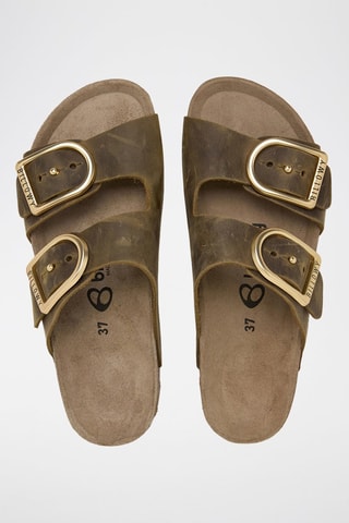 Leren Platform Muiltjes - Kaki