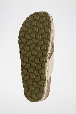 Ciabatte platform in pelle scamosciata - Kaki