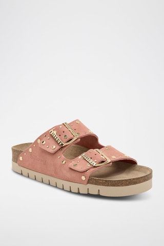 Nubuck Platform Muiltjes - Zalmkleurig