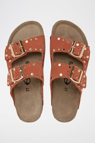 Nubuck Platform Muiltjes - Oranje