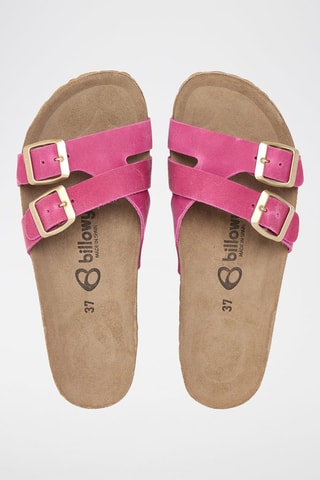 Ciabatte in pelle - Fucsia