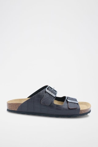 Ciabatte in pelle Rosso - Marrone scuro