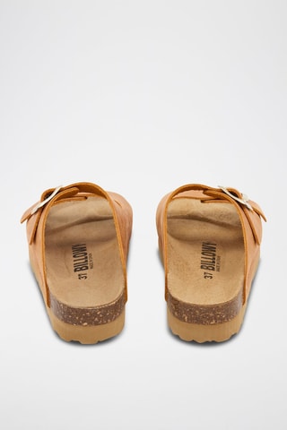 Leren Platform Sandalen - Oranje