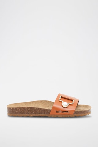 Leren Slippers - Camel