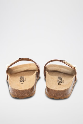 Leren Slippers - Camel