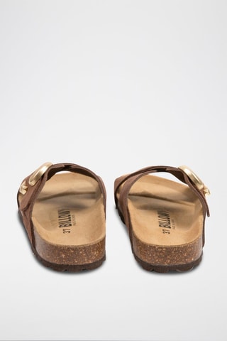 Ciabatte in pelle scamosciata - Marrone scuro