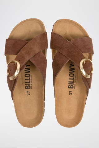 Ciabatte in pelle scamosciata - Marrone scuro