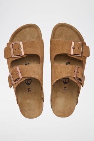 Ciabatte platform in pelle - Sabbia