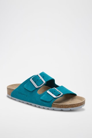 Ciabatte in pelle - Blu