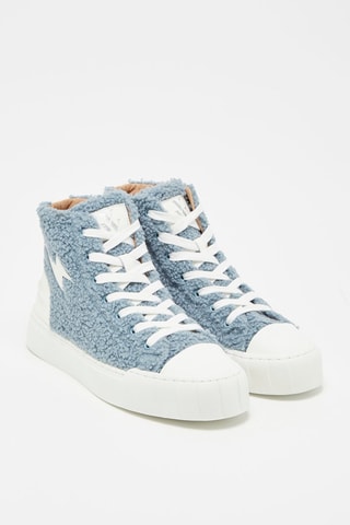 Sneakers alte platform - Blu e bianco