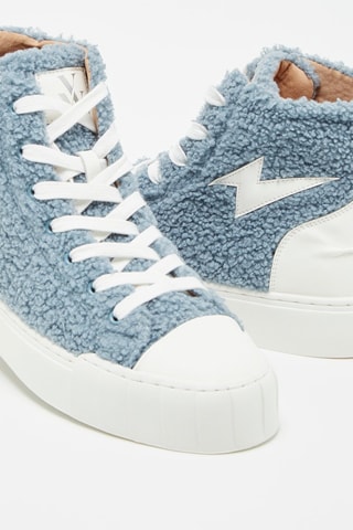Sneakers alte platform - Blu e bianco