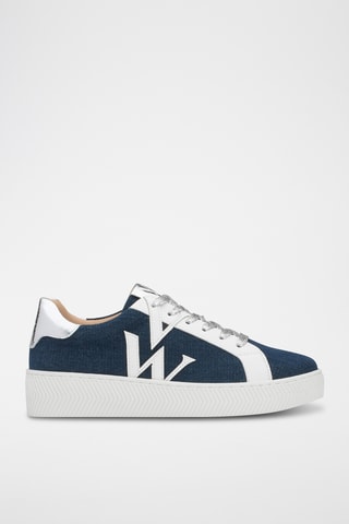 Sneakers platform Gaïa - Blu e argentato