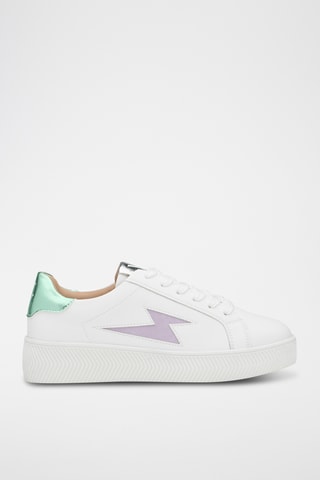 Sneakers platform Liz - Bianco e malva