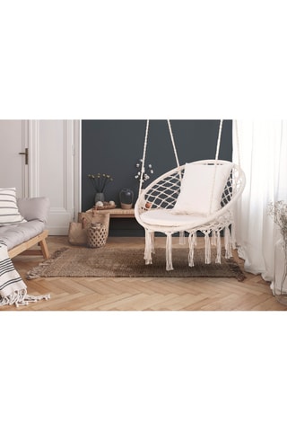 Hamaca silla de macramé con cojín - 60 x 50 x 120 cm