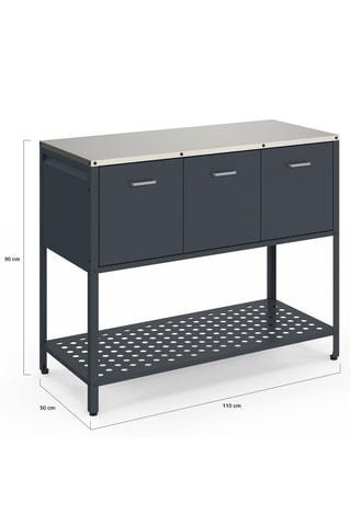 Mueble de cocina exterior con 3 puertas Almería - 90 x 110 x 50 cm