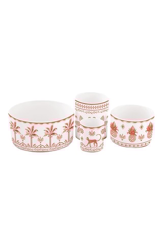 Vajilla para aperitivo de porcelana y bambú Exotic Vibes  - 5 piezas