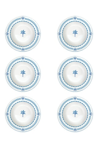 6 platos hondos de porcelana Exotic Vibes - 21,5 cm