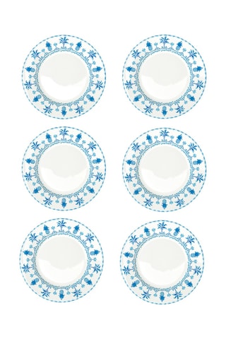 6 platos llanos de porcelana Exotic Vibes - 27 cm