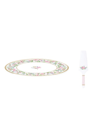 Plato para pastel y pala de porcelana Garden Joy - 32 cm