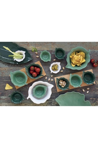 Vajilla para aperitivo de porcelana y bambú Madagascar - 4 piezas